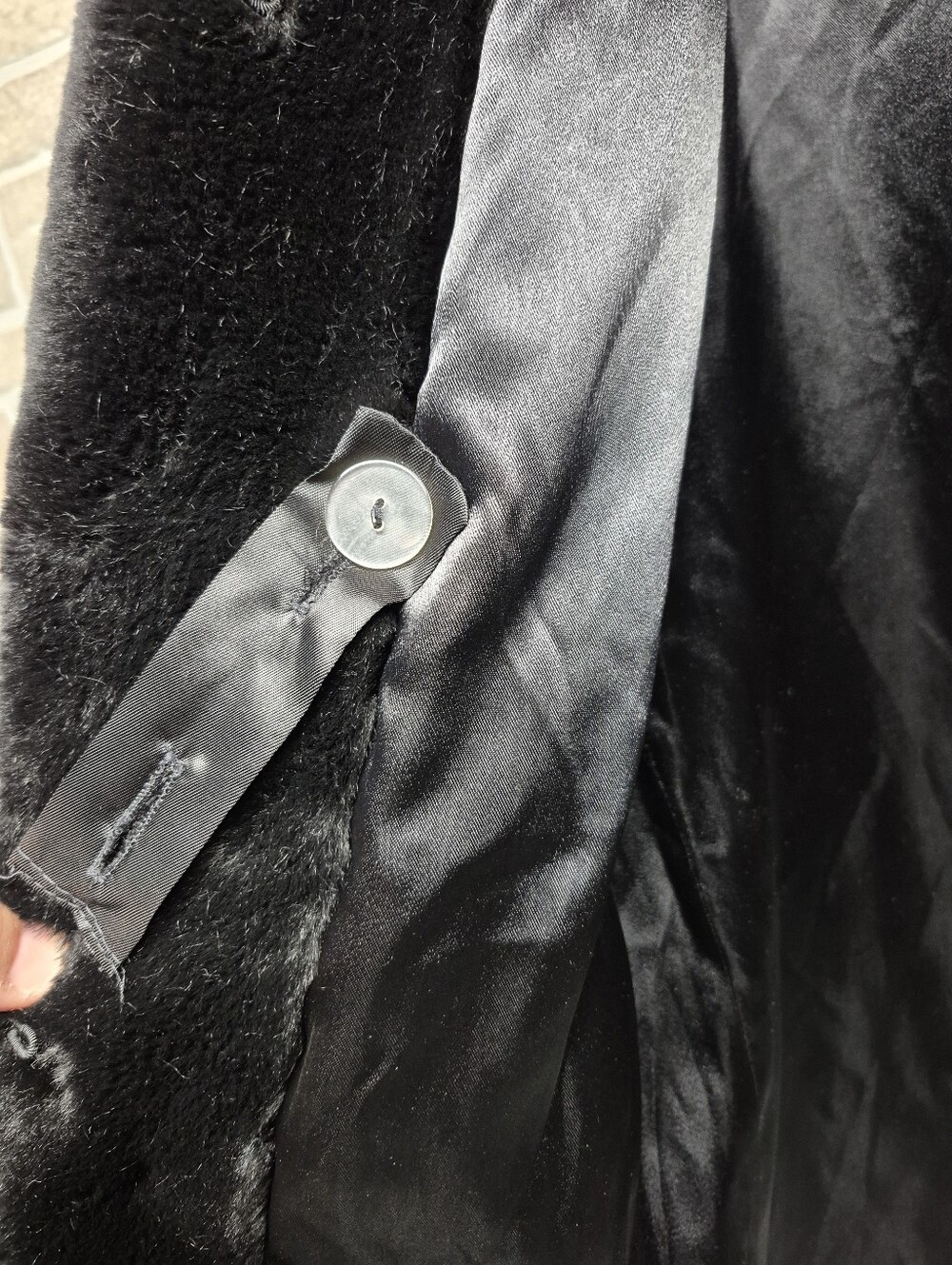 Black Faux Fur Coat Donnybrook Size S - Picture 4 of 5